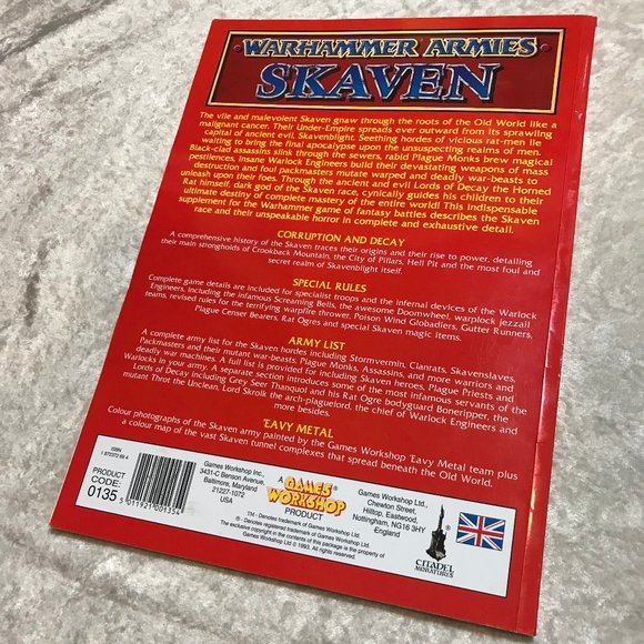 Retro Games Workshop Warhammer Fantasy Armies Skaven Book 1993 Edition GUC 0135 - Picture 7 of 12